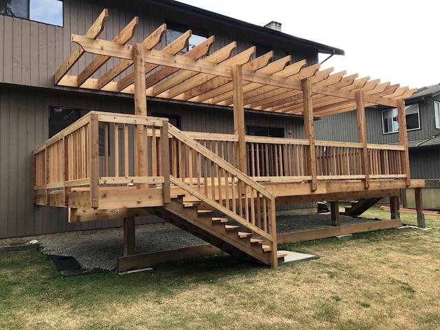 Cedar deck with pergola